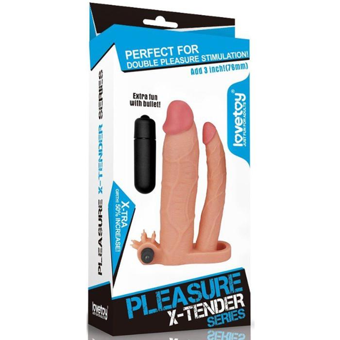 Lovetoy Pleasure X-Tender Çift Taraflı Titreşimli Penis Kılıfı LV314102