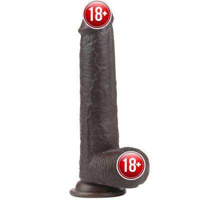 Lovetoy Sliding-Skin Dual Layered Black Dildo Deri Penetrasyon 23 cm Realistik Penis LV317013