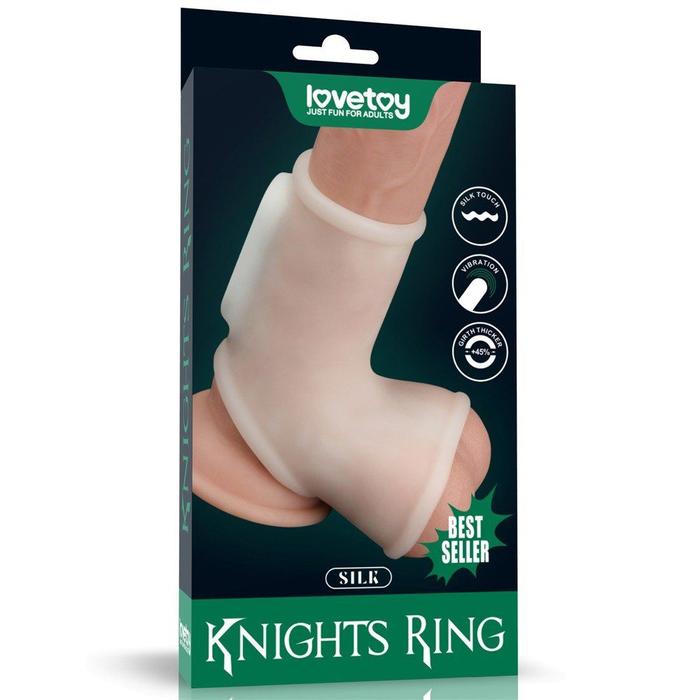 Lovetoy Vibrating Silk Knights Ring with Scrotum Sleeve Penis Kılıfı LV343115
