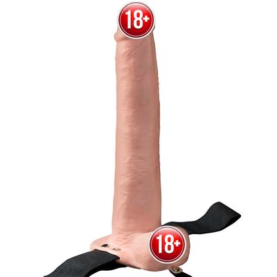 Pipedream Fetish Fantasy 11" Hollow Rechargeable Strap-On With Balls