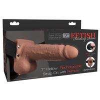 Pipedream Fetish Fantasy Hollow Rechargeable 7 Inch Strap-On with Remote Control
