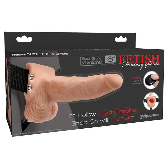 Pipedream Fetish Fantasy Series Remote Control Vibrating Strap-On with Balls 6 Inch
