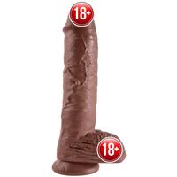 Pipedream King Cock 10 Inch Cock With Balls Brown Realistik Penis