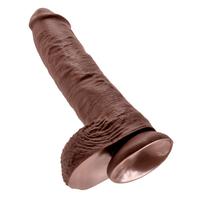 Pipedream King Cock 10 Inch Cock With Balls Brown Realistik Penis