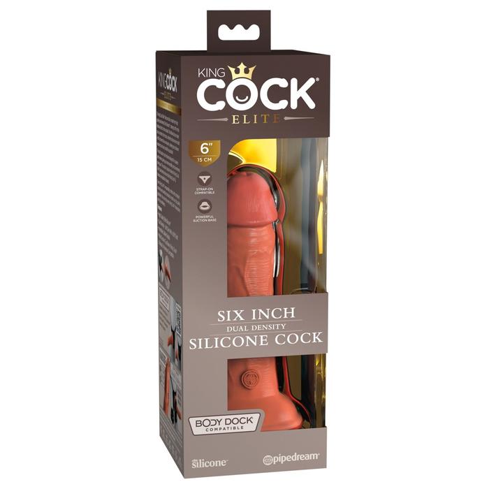 Pipedream King Cock Elite 6 İnch Dual Density Silicone Cock Realistik Penis-Brown