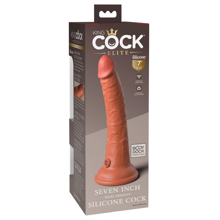 Pipedream King Cock Elite 7 İnch Dual Density Silicone Cock Realistik Penis-Brown
