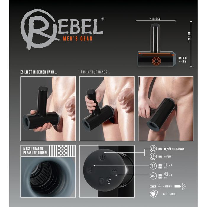 Rebel Men's Gear Masturbator With 2 Functions Stroker Vajina
