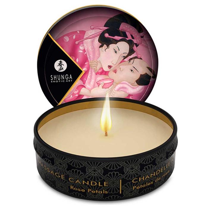 Shunga Mini Massage Candle Rose Petals 30 Ml Masaj Mumu