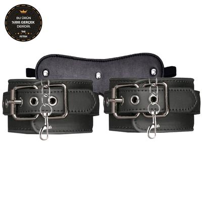 The Fetish Organic Leather Cuffs Black Hakiki Deri Fetiş Kelepçe Seti 1