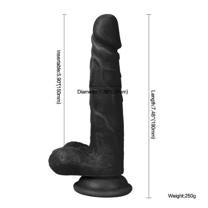 Xise Dildo Series Fairy Dragon Black 19 cm Realistik Penis XS-WBC10032
