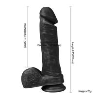 Xise Dildo Series Wolf King Black 22 cm Realistik Penis XS-WBC10036